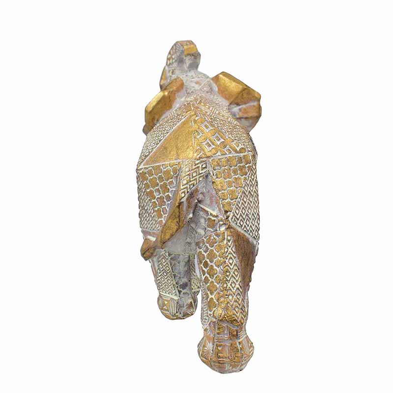 Figura de Elefante de la Prosperidad y Fortuna en Color Dorado de Poliresina Grande DMA-1004LG