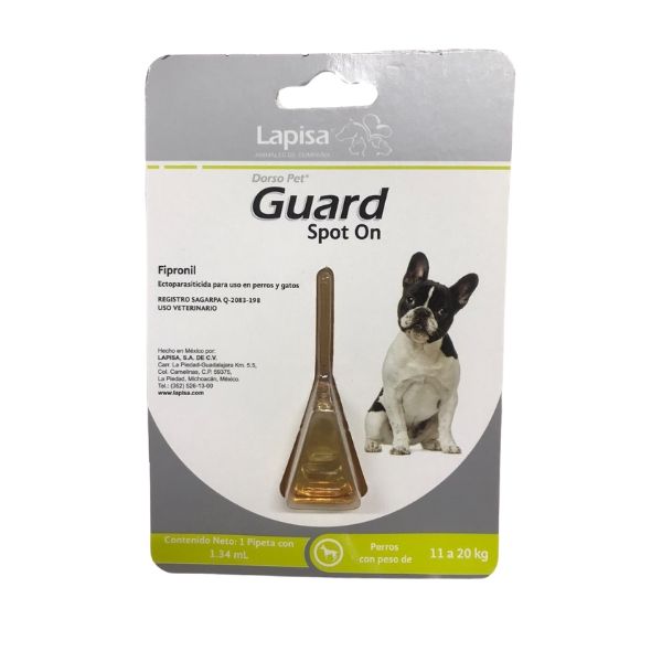 Dorso Pet Guard Spot para Perro de 11 a 20 KGS 1 pipeta x 1.34 ml