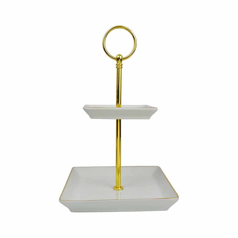 Base para Postre White 2 Niveles Porcelana MBT-0503