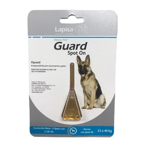 Dorso Pet Guard Spot para Perro de 21 a 40 KGS 1 pipeta x 2.68 ml