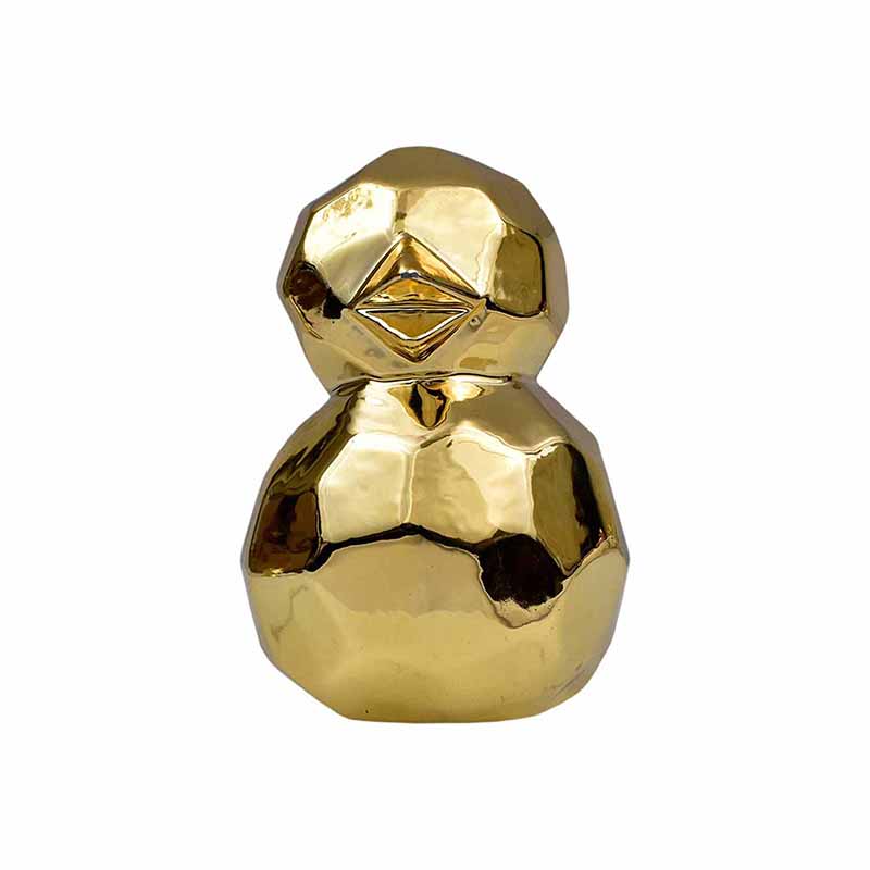 Figura Pato GeomÃ©trico Dorado De Porcelana  DMA-1025GL