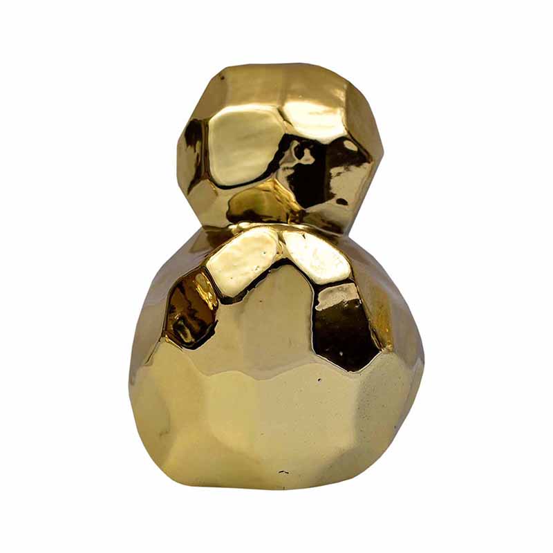 Figura Pato GeomÃ©trico Dorado De Porcelana  DMA-1025GL