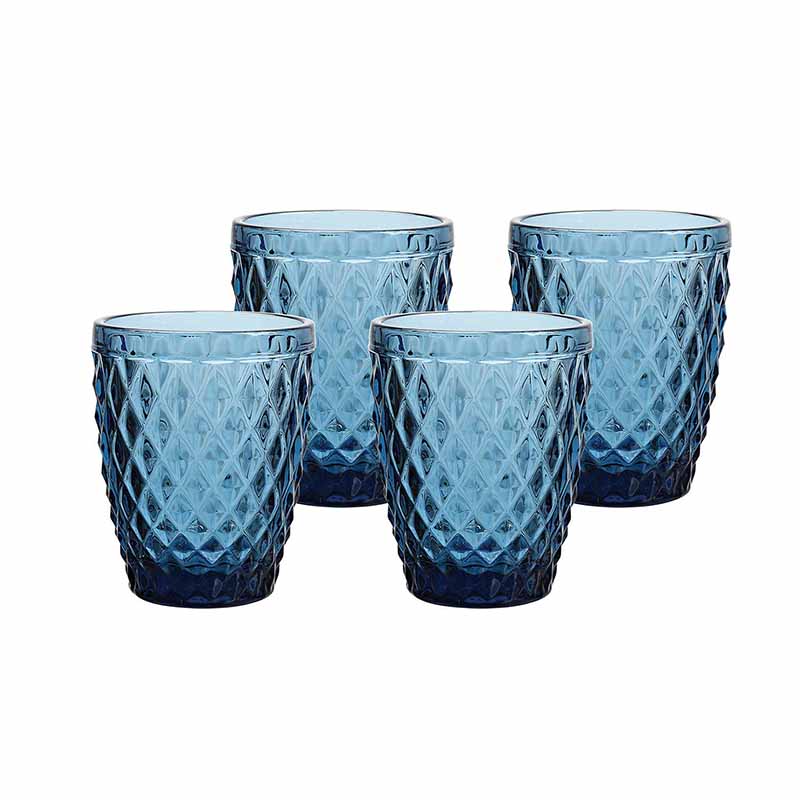 Set Vasos De Cristal Gran Diamante Azul 250 Ml MCR-4012BL