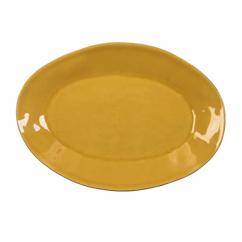 PlatÃ³n de Servicio Rustico en Color Amarillo de CerÃ¡mica  MVJ-0207