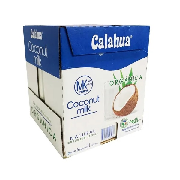Leche De Coco Orgánica Calahua 1 Litro - 6 Piezas