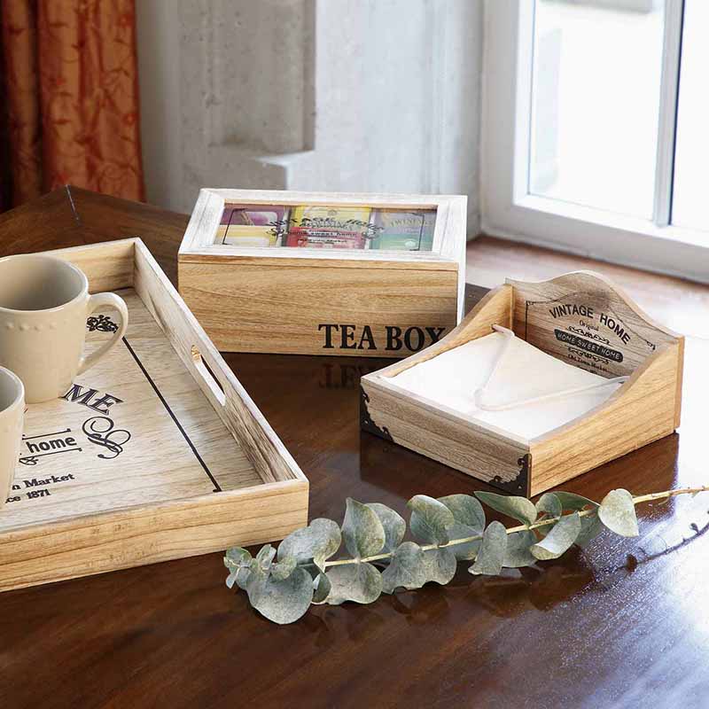 Servilletero Estilo Vintage De Madera T172040