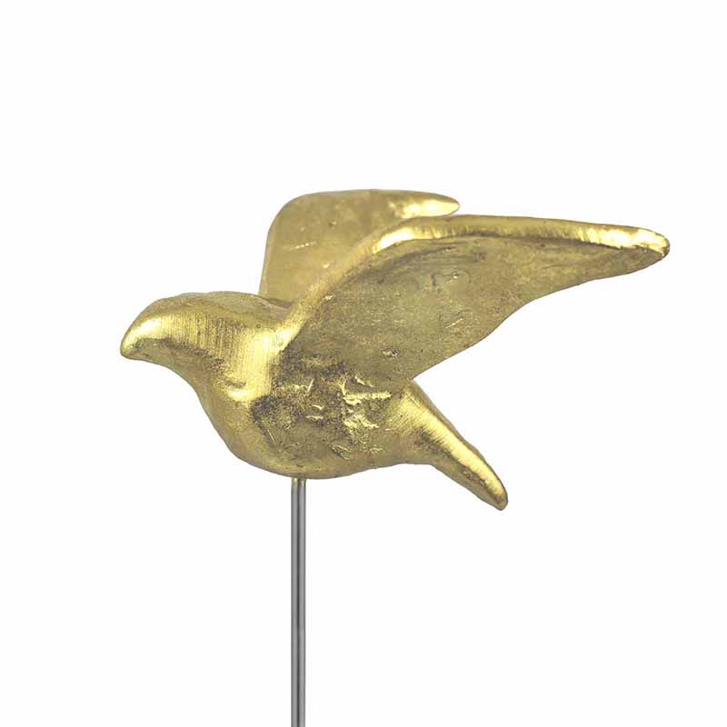 Figura de Ave Dorada de Poliresina con base de mÃ¡rmol mediana DMA-1050MD
