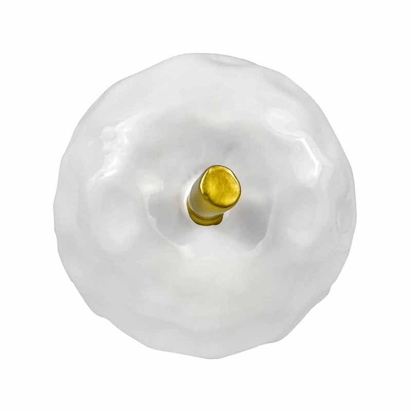 Manzana de Cerámica Blanca con Detalles Dorados DMF-4206