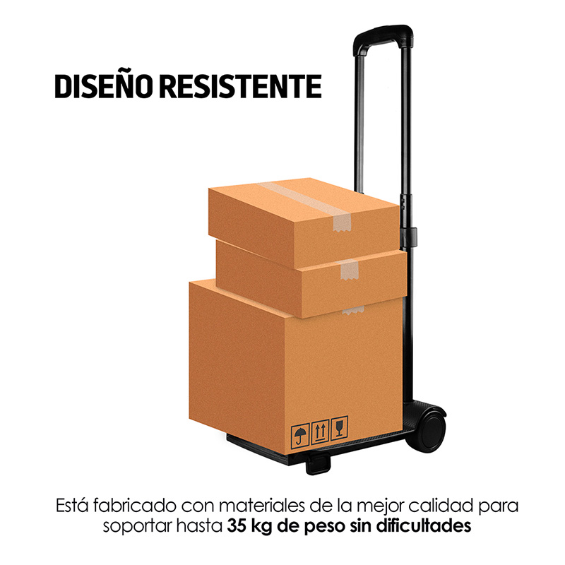 Carrito Plegable para Equipaje Con Mango Ergonómico Redlemon.