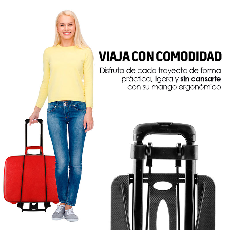 Carrito Plegable para Equipaje Con Mango Ergonómico Redlemon.