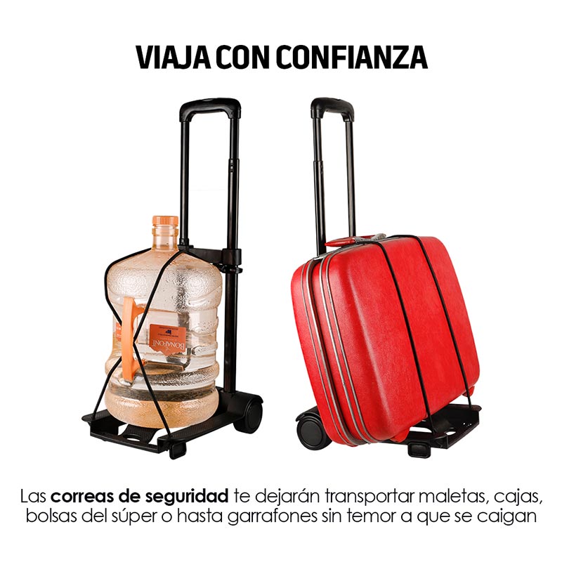 Carrito Plegable para Equipaje Con Mango Ergonómico Redlemon.