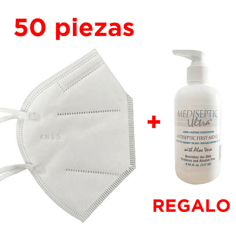 Cubrebocas Kn95 5 Capas , Maxima Proteccion 98.5% Caja Con 50Pz Certificaciones Nyce Y Fda