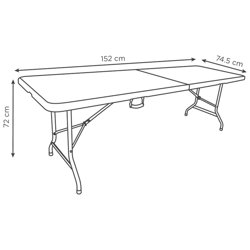 Mesa Blanca Rectangular Plegable 152 cm De Fiesta Northwest