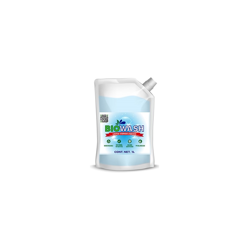 Limpia Vidrios Líquido Biodegradable 1 Lt Marca Biowash