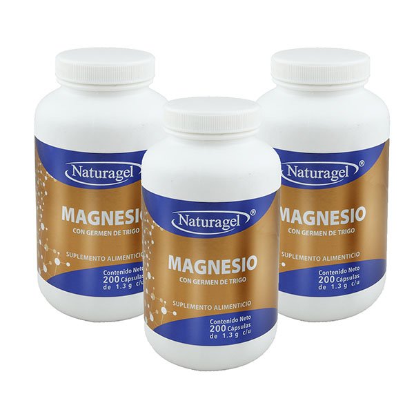 Magnesio con Germen de Trigo Naturagel Paquete de 3 frascos