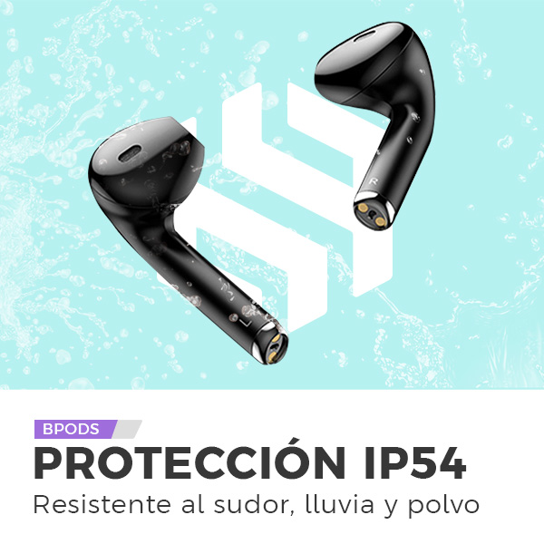 Bpods Audífonos Bluetooth con Estuche Cargador Compatible con Carga Inalámbrica, Negros