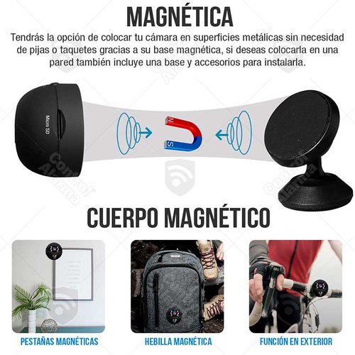 Camara Wifi Ip Mini Espia Full hd App Video Nube Micrófono Con Base Magnetica