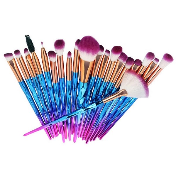 Kit De 20 Brochas De Maquillaje Profesional Sellingo Colors Morado