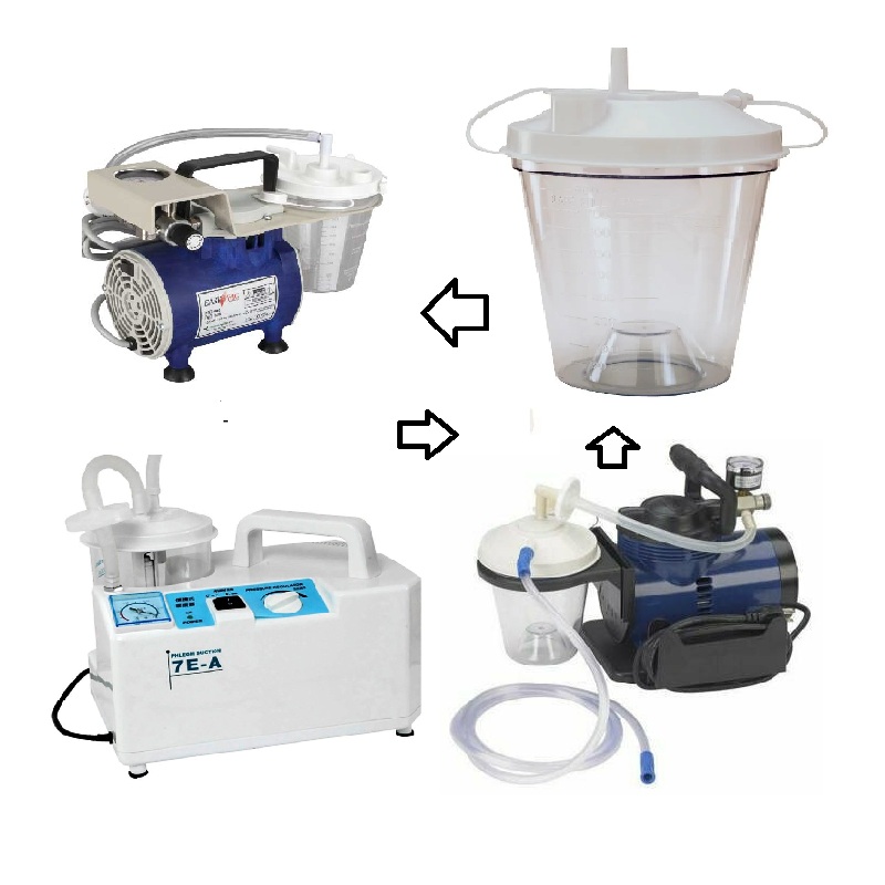 Vaso Recolector Para Aspirador De Secreciones 800cc