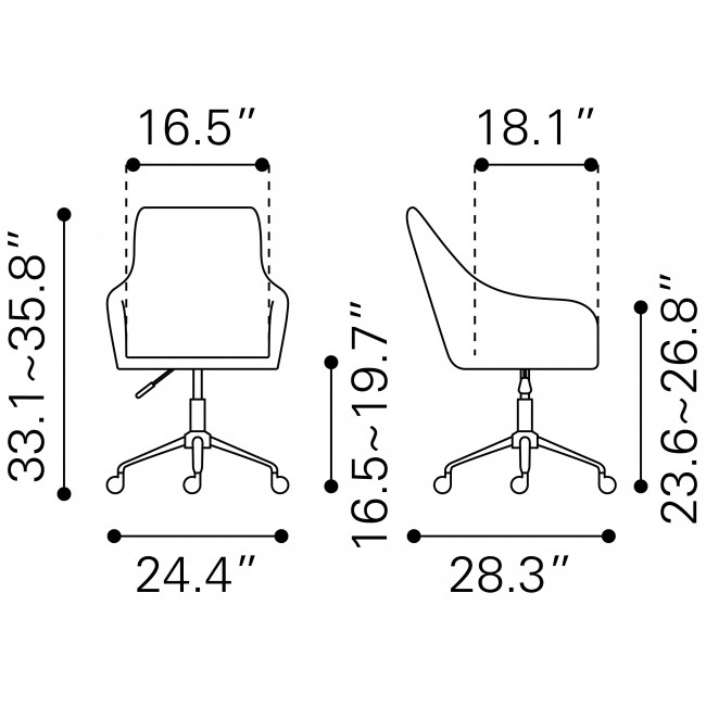 Silla de Oficina Curator Negro - Kessa