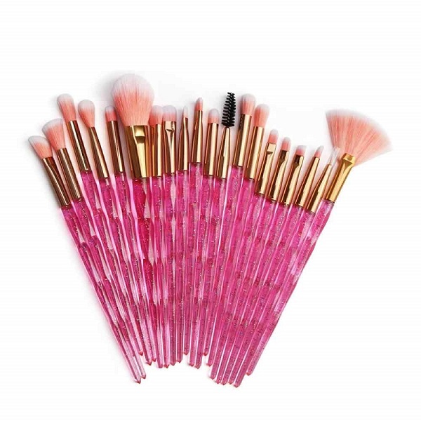 Kit De 20 Brochas De Maquillaje Profesional Sellingo Colors Pink