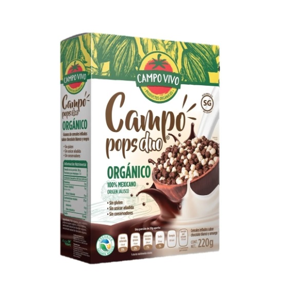 Cereal Orgánico Campo Pops Duo 220g. Campo Vivo