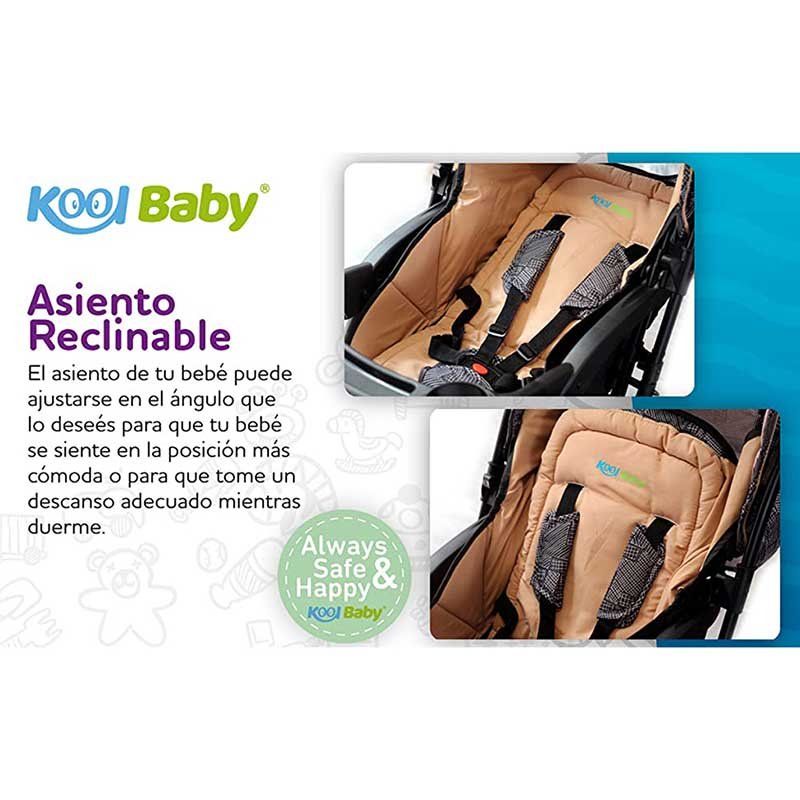 Carriola Plegable para Bebé KOOL BABY - Morado