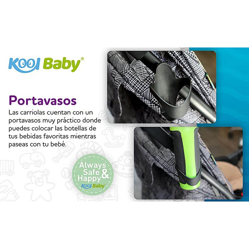 Carriola Plegable para Bebé KOOL BABY - Morado