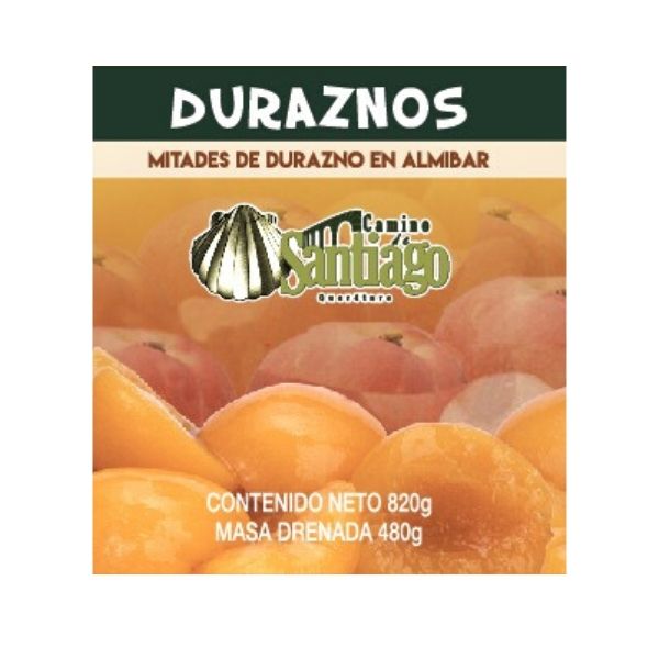 CAJA DE 12 LATAS DE DURAZNOS EN ALMIBAR EN MITADES 820 GRM
