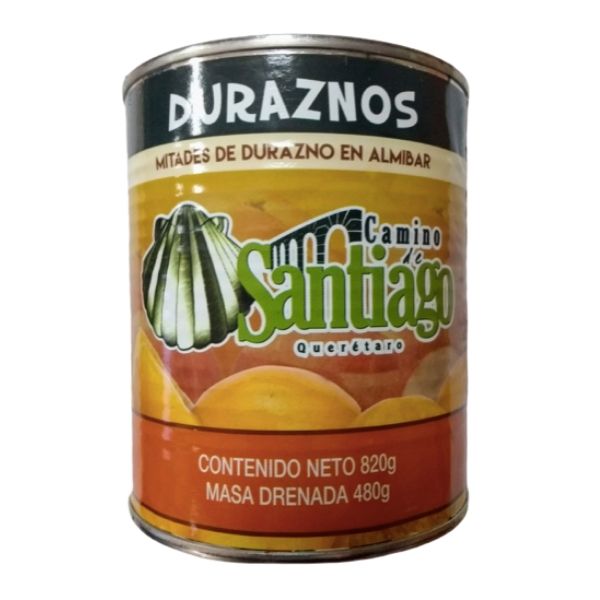 CAJA DE 12 LATAS DE DURAZNOS EN ALMIBAR EN MITADES 820 GRM
