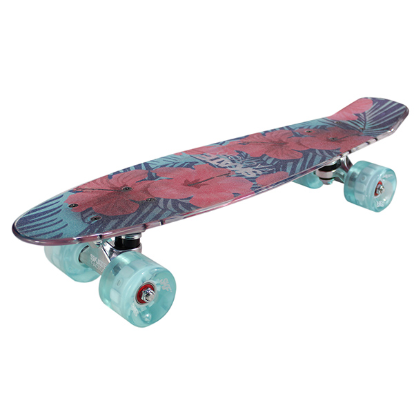 Patineta Miniskate Tipo Penny Skate Factory Skaties Con Luces Flowers