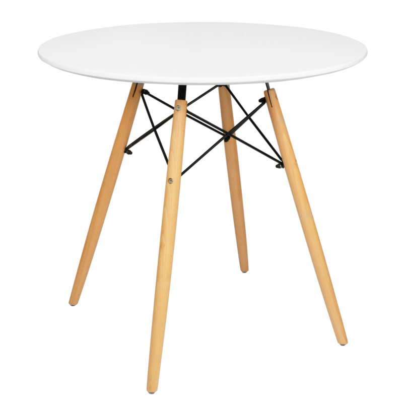 Mesa Circular Minimalista Eames Desayunador Moderno 80 cm