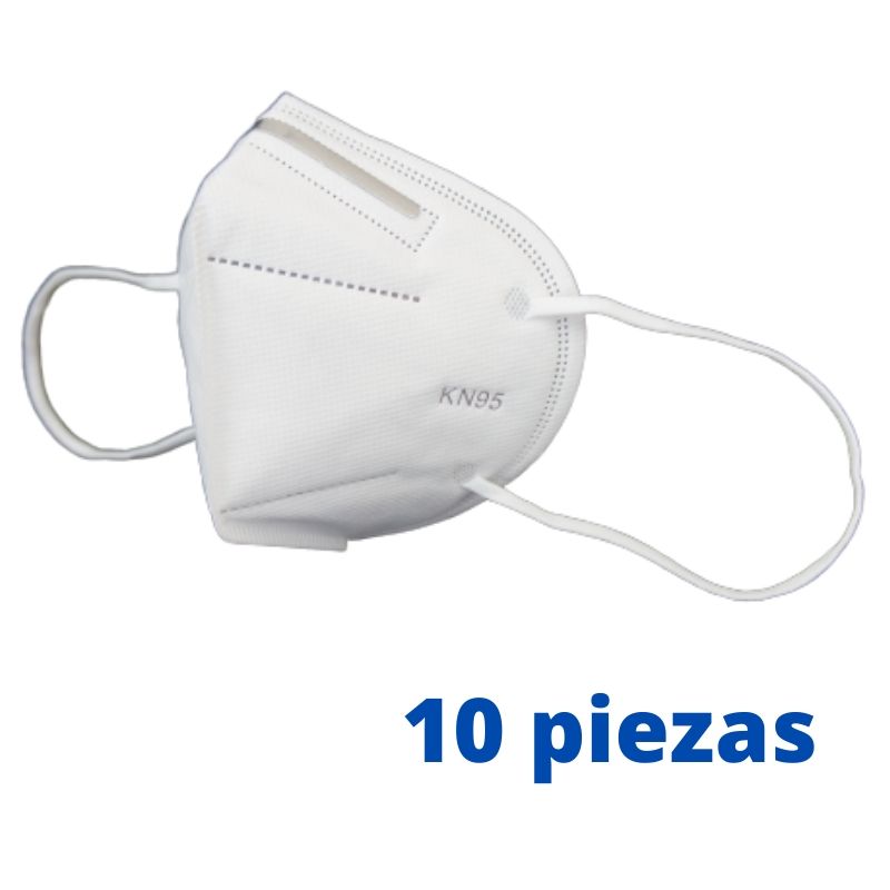 10 Pz, Cubrebocas, Mascarilla, Tapabocas N95, KN95 con Certificación FDA USA, CE ECM en Empaque Individual.
