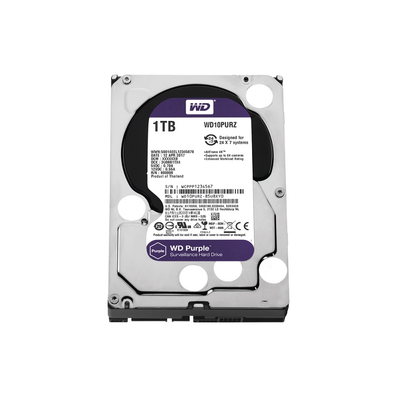 Disco Duro PURPLE de 1TB Para Videovigilancia WESTERN DIGITAL 