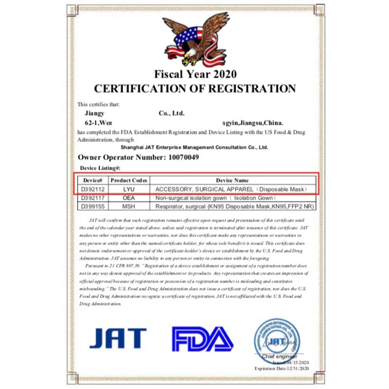 50 Cubrebocas, Quirúrgico, Tricapa, Termosellados, Plisados, con Puente metálico para nariz y Bucle elástico para Orejas. Certificados por la FDA.