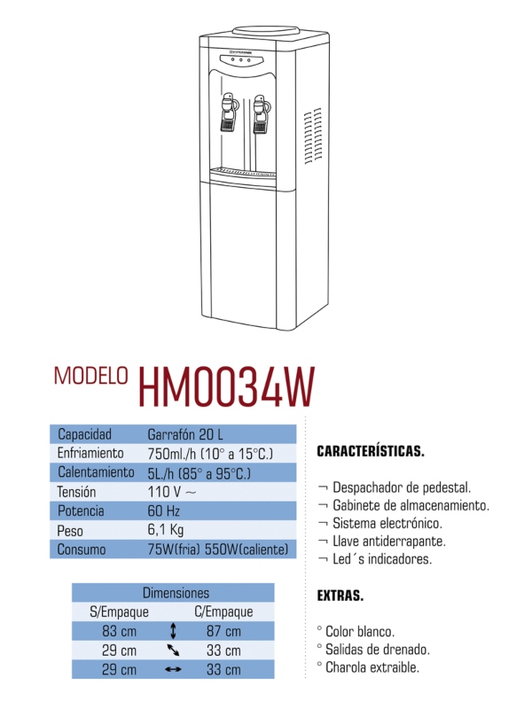 Despachador de agua fria y caliente SEAWATER