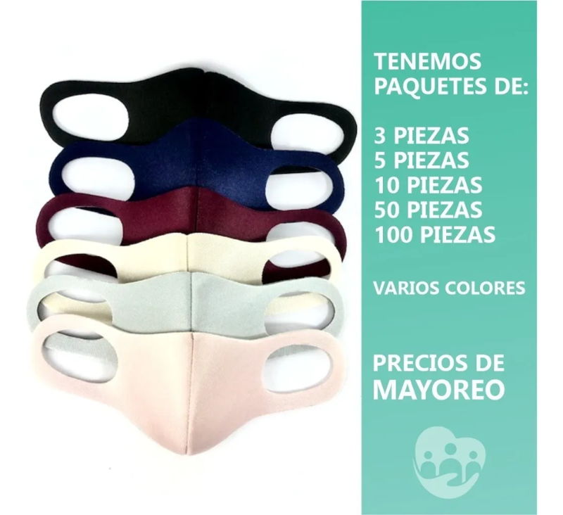 Paquete de 10 Cubrebocas Lavable Tricapa Multicolor