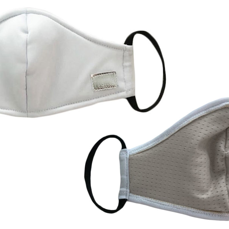 Cubrebocas mascarillas NATURE GARTEN 2 PZ ANTI-MICROBIANAS CON FIBRA DE PLATA blanco con abstract