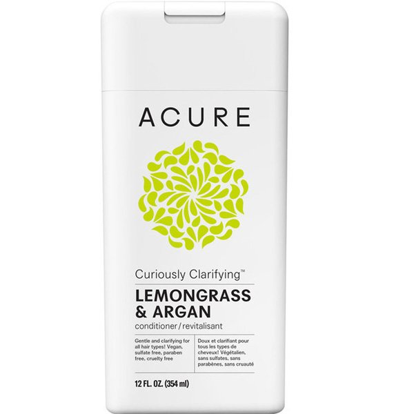 Acure. Curiously Clarifying Conditioner - Lemongrass, limpieza profunda todo tipo cabello. 354 ml. (El diseño de envase puede variar)