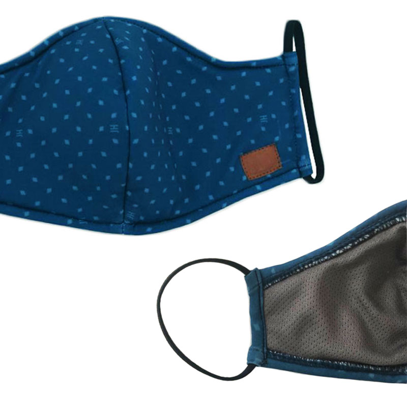 Mascarillas cubrebocas Paquete 2pz HOMBRE lavables/reusables con fibra anti-microbiana SILVADUR® Tecnología de EEUU (NEGRO +MINIMALIST) 