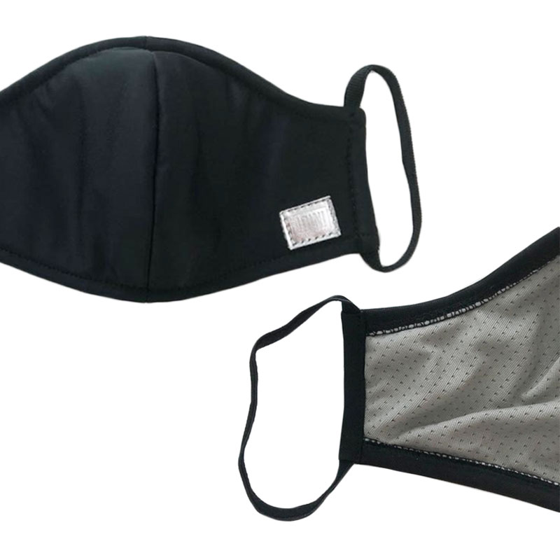 Mascarillas cubrebocas Paquete 2pz HOMBRE lavables/reusables con fibra anti-microbiana SILVADUR® Tecnología de EEUU (NEGRO +MINIMALIST) 