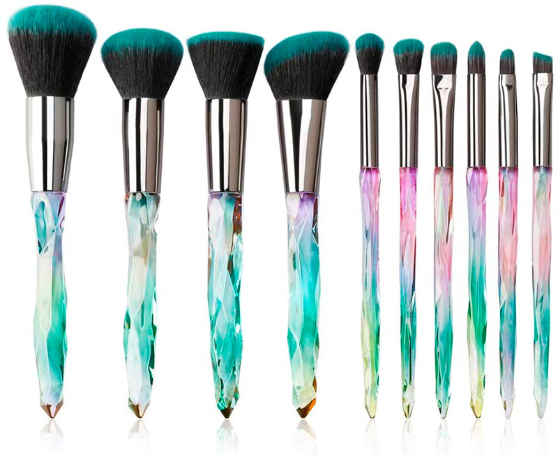 	Kit De 10 Brochas De Maquillaje Profesional Sellingo Colors Cristal