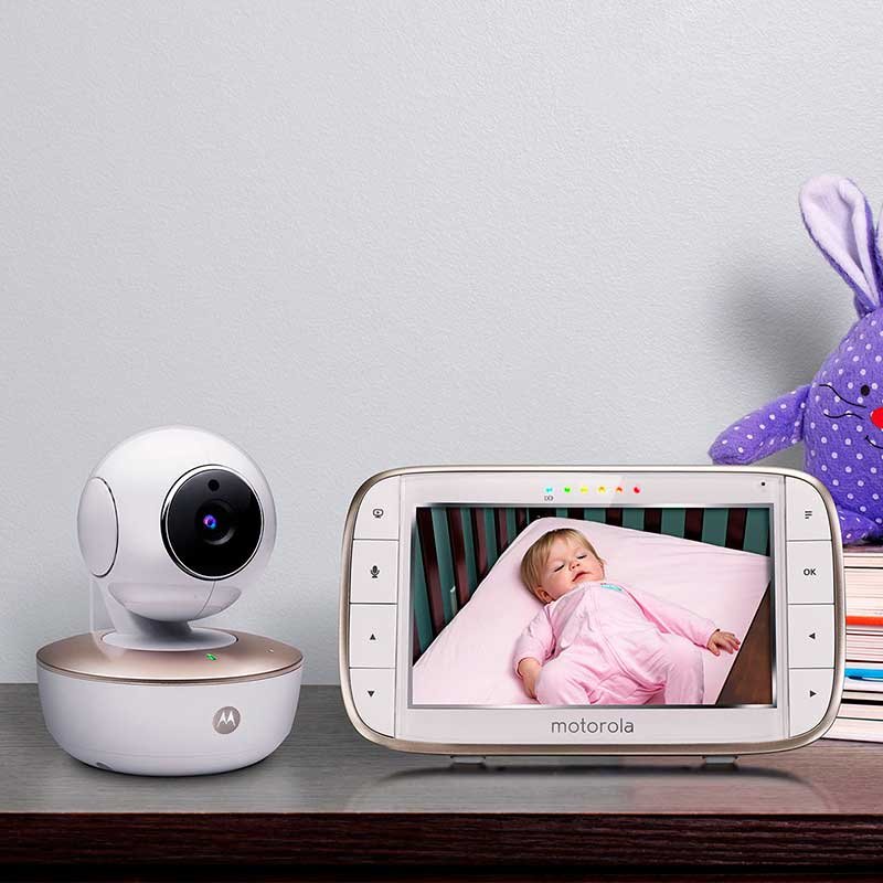 Monitor de video  Wi Fi para bebé  portátil , giratorio con visualización en smartphones y pantalla para el padre  motorola MBP 855