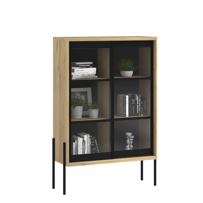 Vitrina Lemvig Roble y negro - Kessa