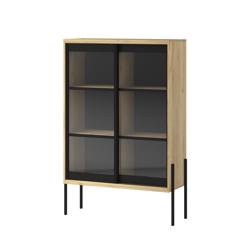 Vitrina Lemvig Roble y negro - Kessa