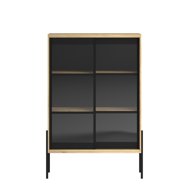 Vitrina Lemvig Roble y negro - Kessa