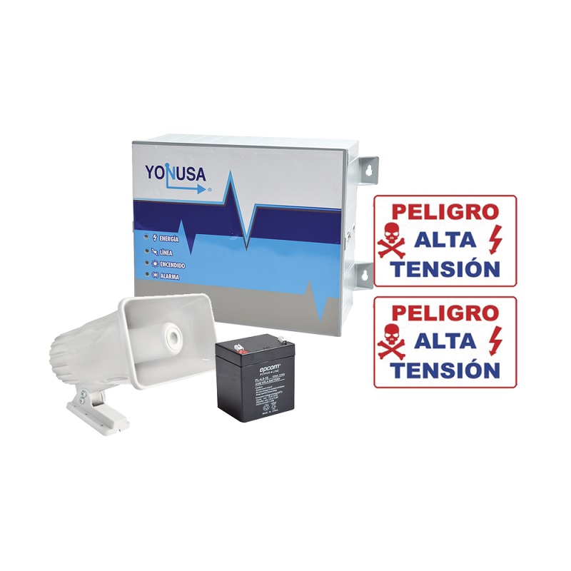 Kit De Energizador De 12,000Volts-.9Joules/250 Mts De Protección Para 5 Lineas Activado Por Atenuación De Voltaje,corte De Línea O Aterrizamiento De La Línea Cerca Electrica Yonusa