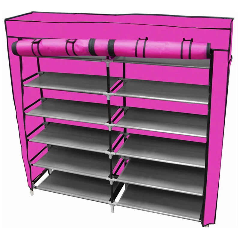 Zapatera Closet Organizador Zapatos 36 Pares Compartimientos Ropa Rosa