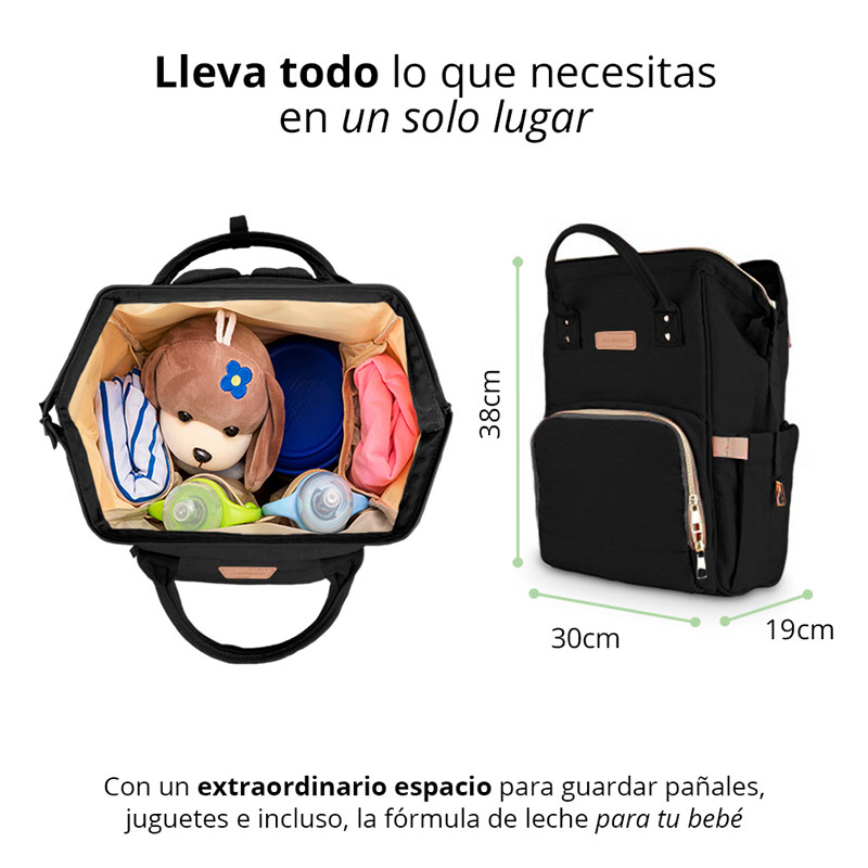 Redlemon Mochila Pañalera Impermeable Multifunción, con Bolsas Térmicas para Biberón, Correas para Carriola y Cambiador, Múltiples Compartimentos de Fácil Acceso para Pañales, Toallitas Húmedas y Ropa Sucia. Ideal para Viajes o Uso Diario
