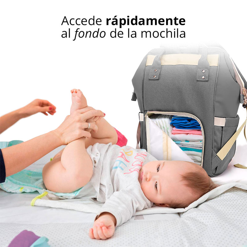 Redlemon Mochila Pañalera Impermeable Multifunción, con Bolsas Térmicas para Biberón, Correas para Carriola y Cambiador, Múltiples Compartimentos de Fácil Acceso para Pañales, Toallitas Húmedas y Ropa Sucia. Ideal para Viajes o Uso Diario